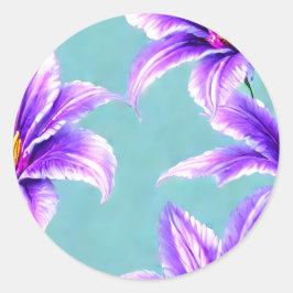 Lila Lilly des Valley Pattern Runder Aufkleber