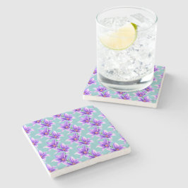 Lila Lilly des Valley Pattern Steinuntersetzer