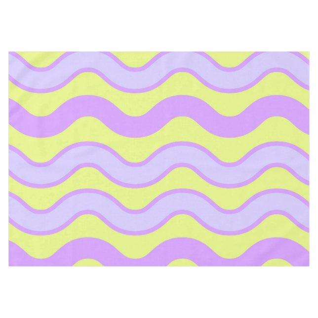 Lila Limoner Groovy Stripe Lebhafter Frühling Somm Tischdecke (Vorderseite (Horizontal))