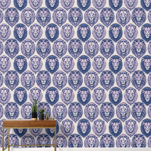 Lila Lion Heads Tapete