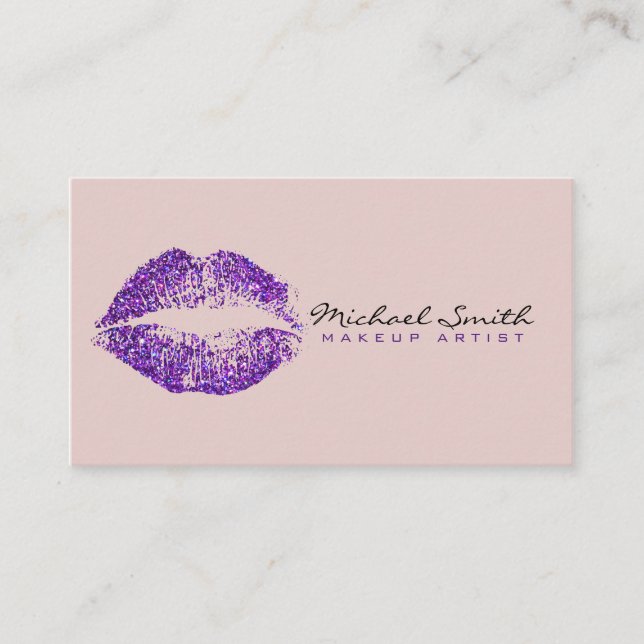 Lila Lippen #4 für Makeup Artist Visitenkarte (Vorderseite)