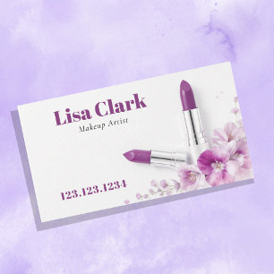 Lila Lippenstift Chic Makeup-Artistin Visitenkarte