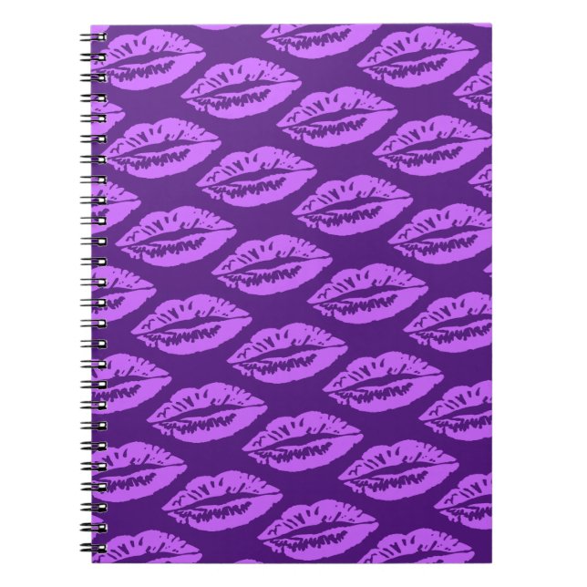 Lila Lips Muster Notizblock (Vorderseite)
