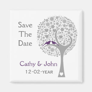 lila Livebirts-Mod Save the Date Magnet