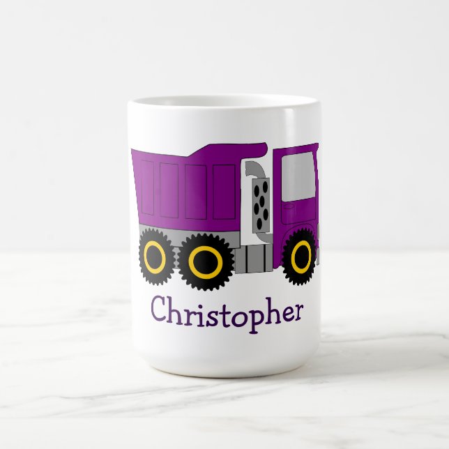 Lila LKW-Design Personalisiert Kaffeetasse (Mittel)