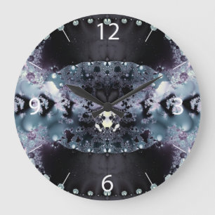 Lila Loch Große Wanduhr