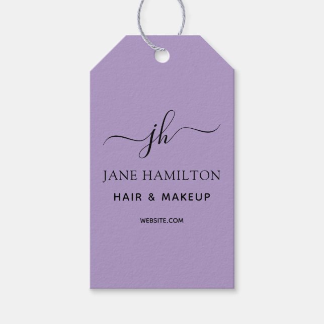 Lila Logo für Monogramm Geschenkanhänger (Vorderseite)