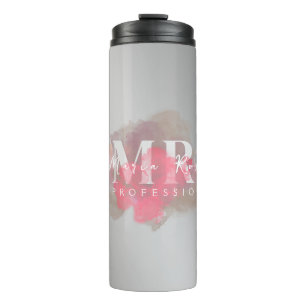 Lila Logo-Rose für Wasserfarben Lila Rauch Thermosbecher