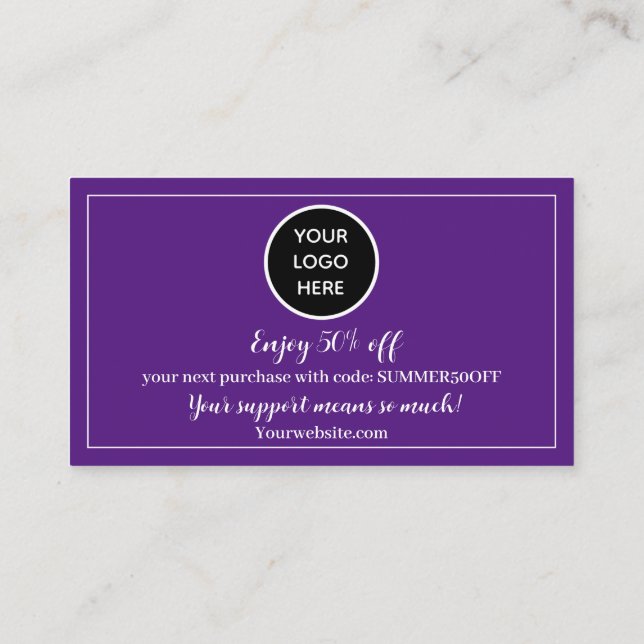 Lila Logo Vielen Dank, dass Sie sich für die Beloh Treuekarte (Rückseite)