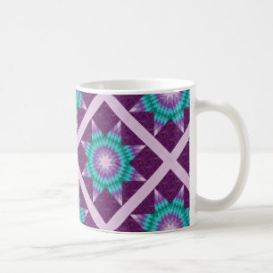Lila Lone Star Quilt-Design Tasse