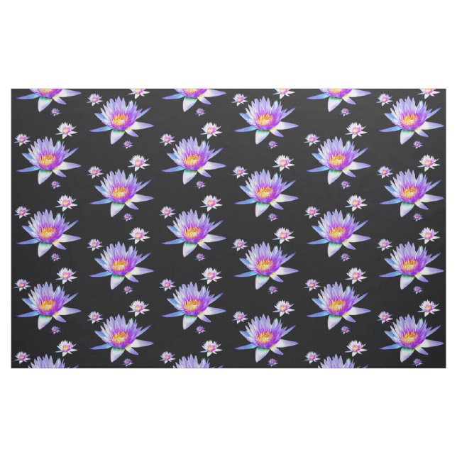 Lila Lotos-Blumen-Muster Stoff (Yard (91,4 cm))