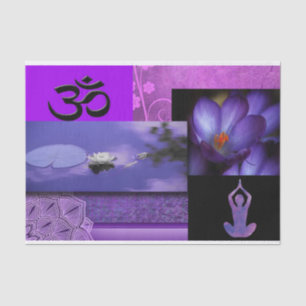 Lila Lotos u. Krone Chakra Meditations-Collage Seidenpapier
