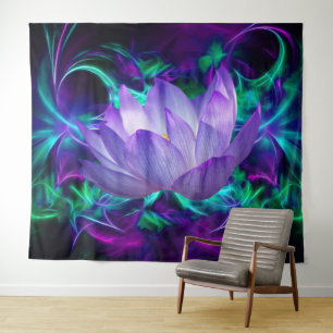 Lila Lotosblume Wandteppich