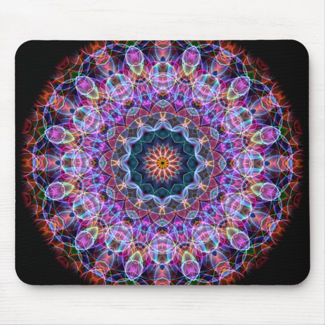 Lila Lotoskaleidoskop Mousepad (Vorne)