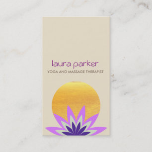 Lila Lotus-Blume-Logo Yoga Heilung Gesundheit Visitenkarte