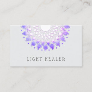 Lila Lotus Blume Mandala Energy Healer Visitenkarte