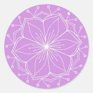 Lila Lotus Blume Mandala Runder Aufkleber