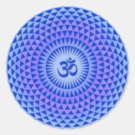 Lila Lotus-Blume-Medikationsrad OM Runder Aufkleber