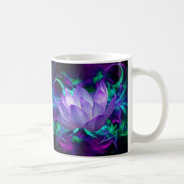 Lila Lotus-Blume und ihre Bedeutung Kaffeetasse (Rechts)