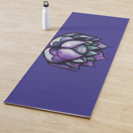 Lila Lotus Blume Wasserfarben Medizin Kunst, Dicht Yogamatte