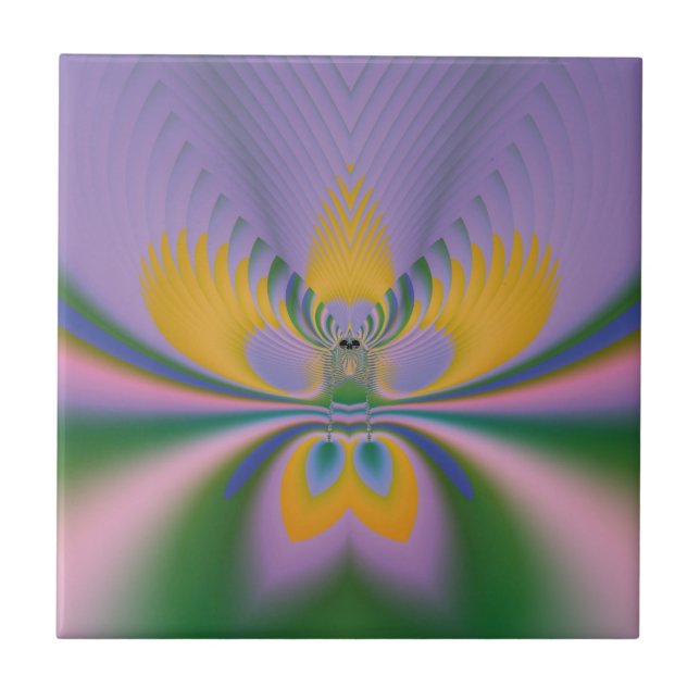 Lila Lotus Fliese (Vorderseite)