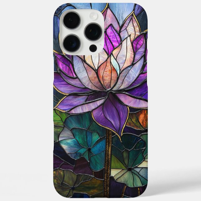 Lila Lotus-Imitat: Hartglas-Design Case-Mate iPhone Hülle (Rückseite)