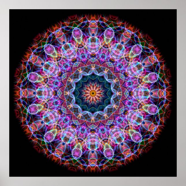 Lila Lotus kaleidoscope Poster (Vorne)