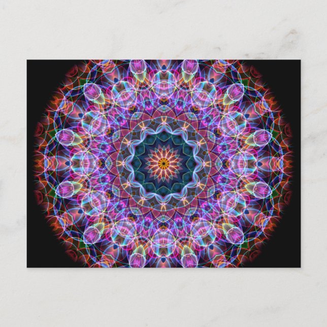 Lila Lotus kaleidoscope Postkarte (Vorderseite)