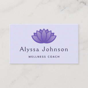 Lila Lotus Logo Wellness Coach Holistic Health Visitenkarte