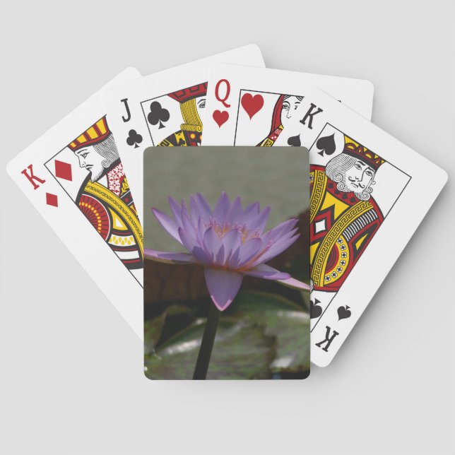 Lila Lotus Wasserlilie Spielkarten (Rückseite)