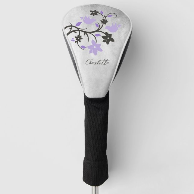 Lila Lovebirds Golf Head Cover Golf Headcover (Vorderseite)