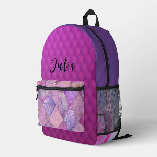 "Lila Lover"-Druckspeicher Bedruckter Rucksack (Rückseitige Ecke Rechts)
