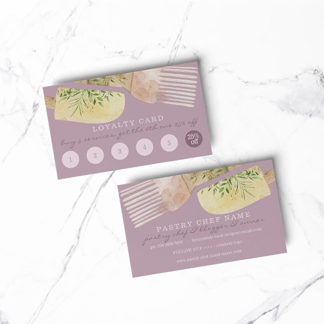Lila Loyalität Einzigartig Konditorei Backbäckerei Visitenkarte (bakery business  chef)