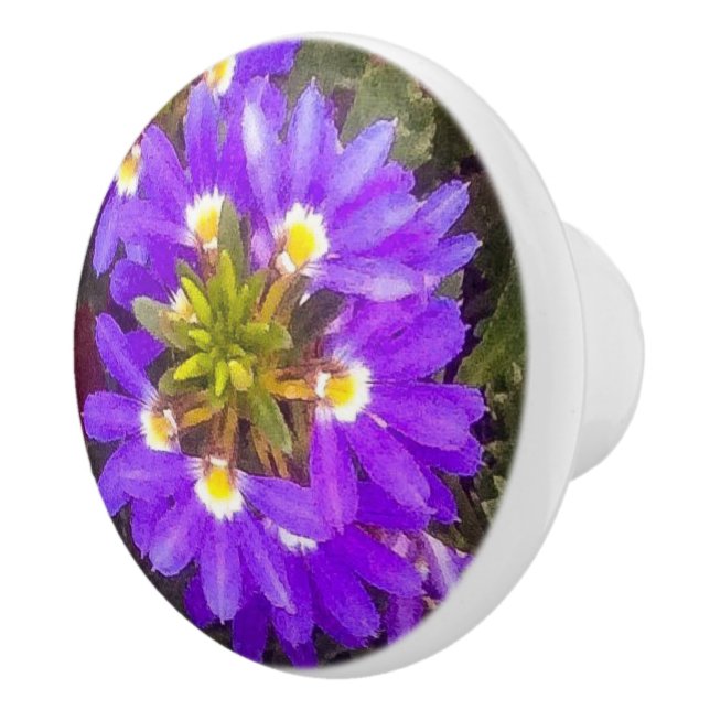 Lila LüfterBlume Keramikknauf (Rechts)