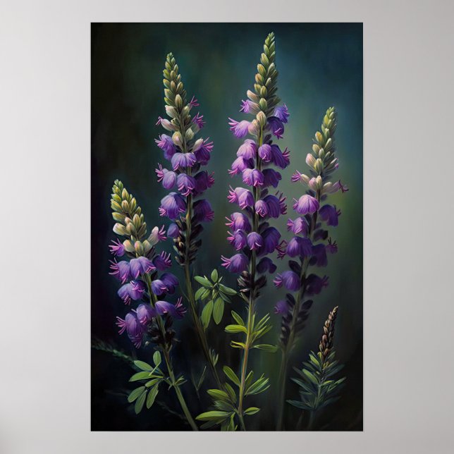 Lila Lupine Blume Art Print Poster (Vorne)
