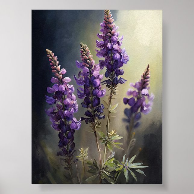 Lila Lupine Blume Art Print Poster (Vorne)