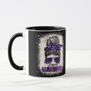 Lila Lupus Awareness Leopard Messy Bun Lupus Tasse