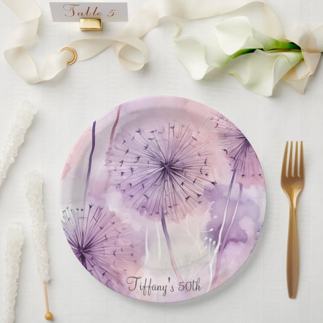 Lila Lüster Pappteller (Hochzeit)