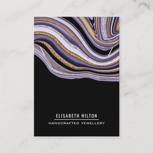 Lila, luxuriöser Marmor mit NECKLACE DISPLAY Visitenkarte (Vorderseite)