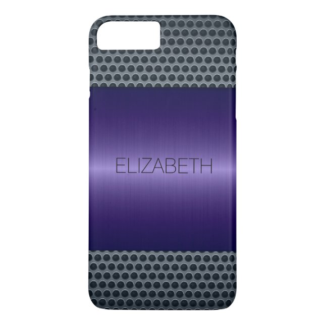 Lila Luxus-Edelstahl-Look #2 Case-Mate iPhone Hülle (Rückseite)