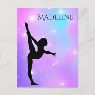 Lila Mädchen Postkarte