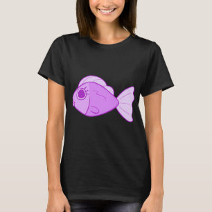 Lila Mädchenfisch T-Shirt