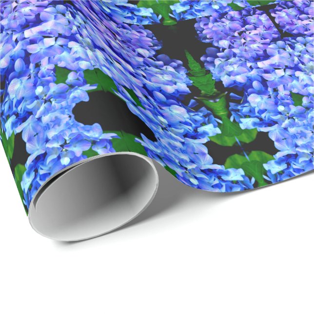 lila Magenta blühende Hydrangea Geschenkpapier (Rolleneckpunkt)