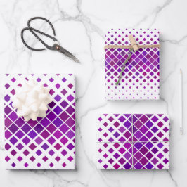 Lila Magenta Diamonds Design Geschenkpapier Set