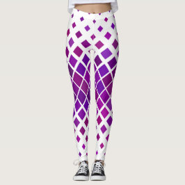 Lila Magenta Diamonds Design Leggings