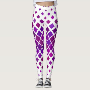 Lila Magenta Diamonds Design Leggings