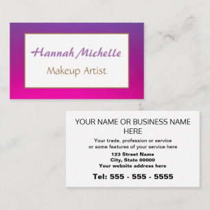 Lila Magenta Makeup Artist Business Card Visitenkarte