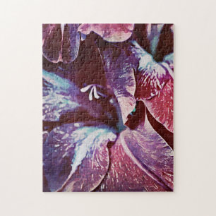 Lila Magenta Painted Gladiolus Blume Puzzle
