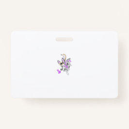 Lila-Magenta, rötlich-orange, Tealisch-blaue Mädch Ausweis