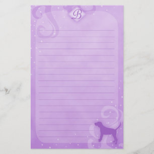Lila Magic Black & Tan Conhund Stationierung Briefpapier